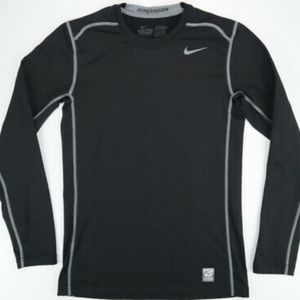 Nike Pro Combat DRI-FIT Hyperwarm Fitted Training Gym Black Long Sleeve Men's XL